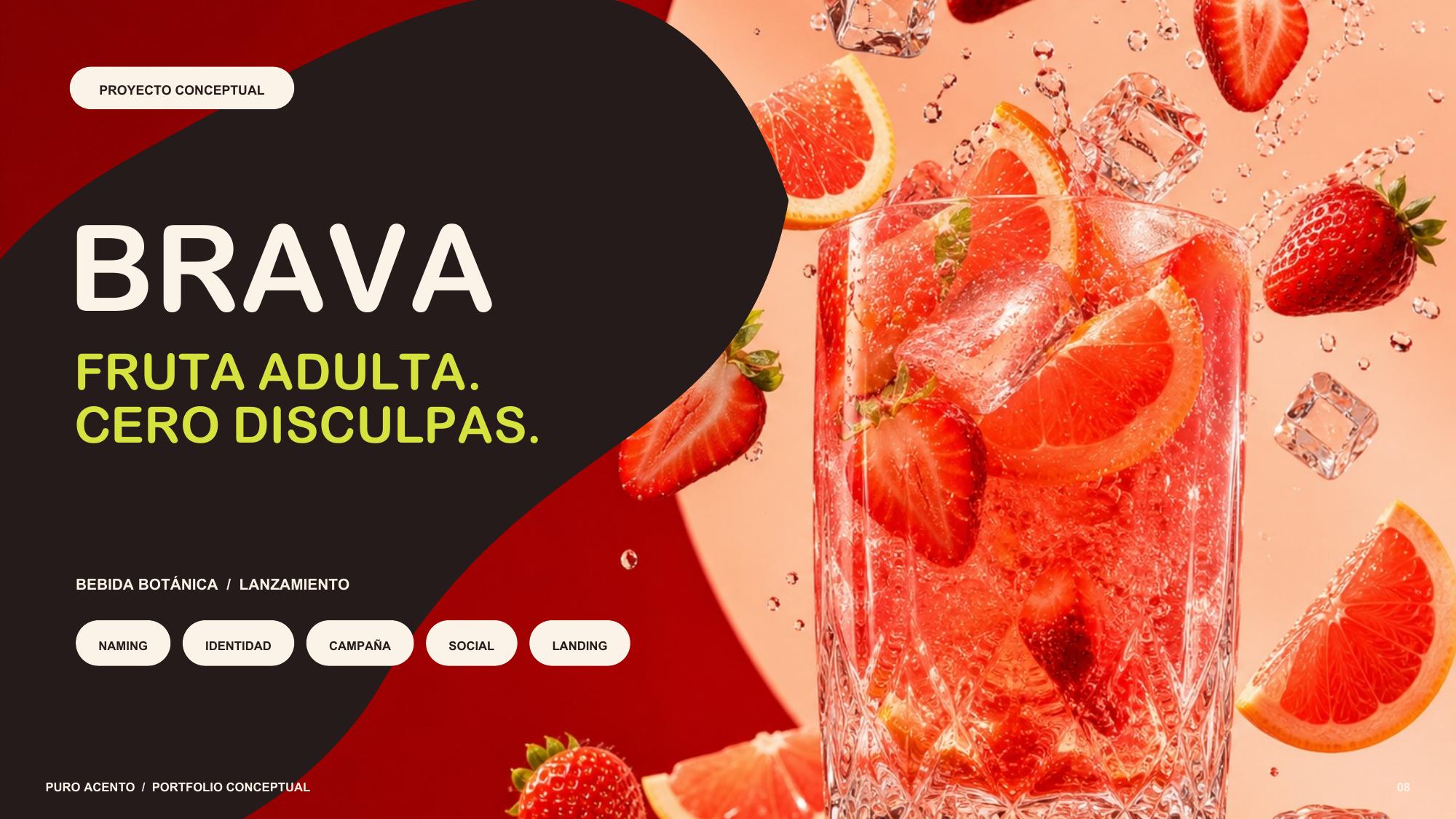Proyecto conceptual BRAVA, bebida botánica