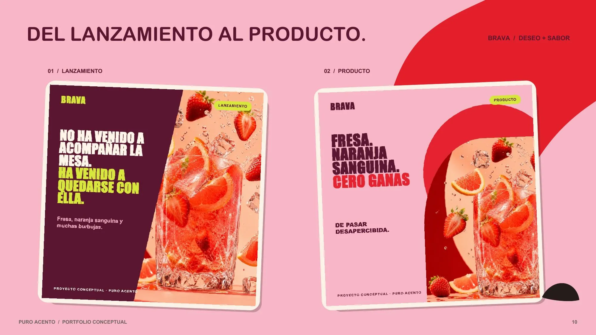 Campaña conceptual de lanzamiento para la marca de bebidas BRAVA