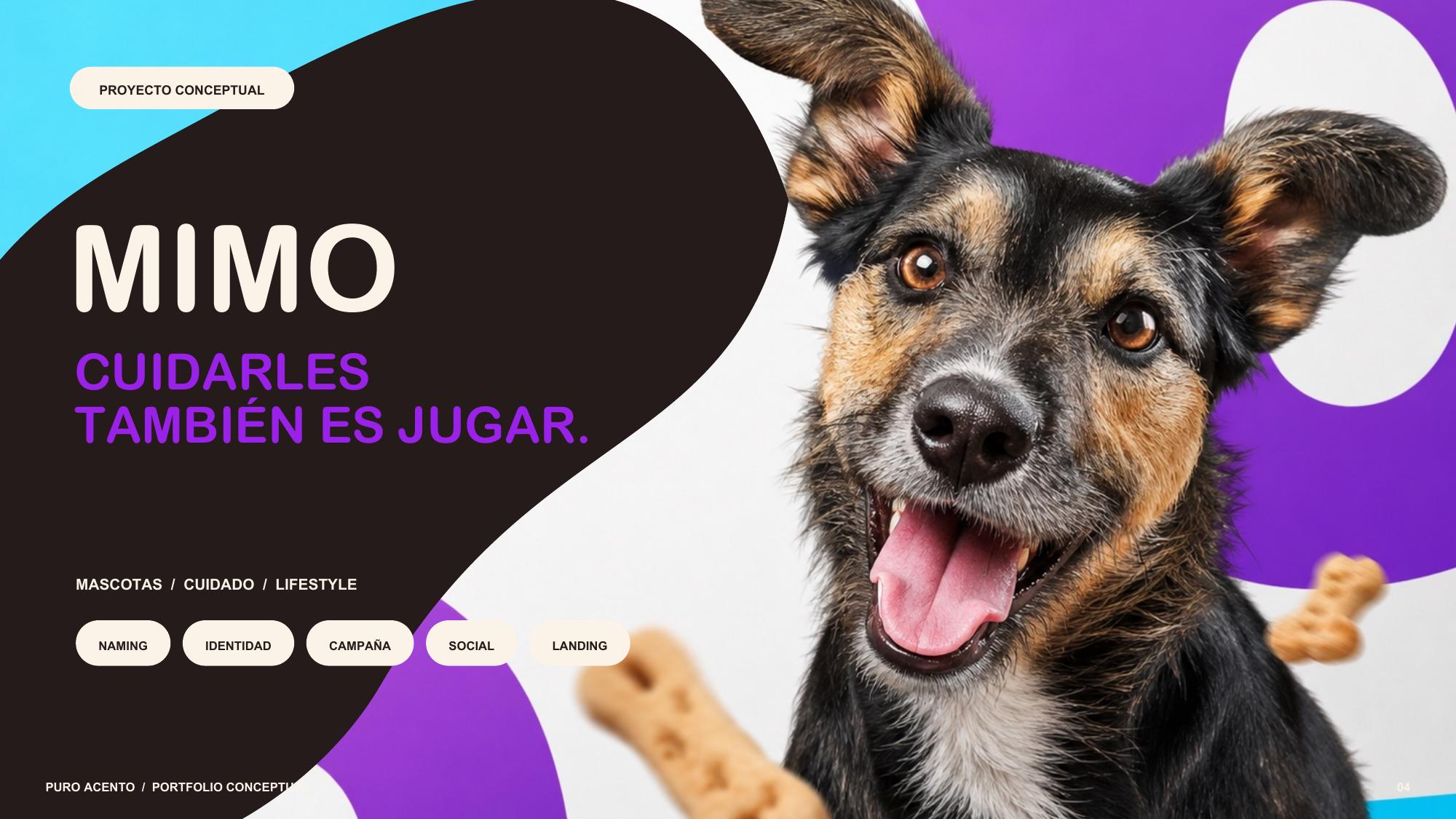 Identidad conceptual MIMO para cuidado de mascotas